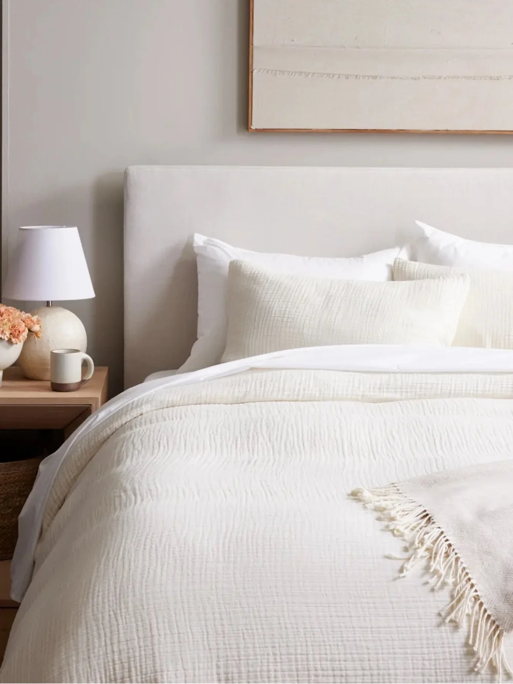 NWT Quince Undyed Organic Cotton Gauze Duvet Cover and Sham Set!